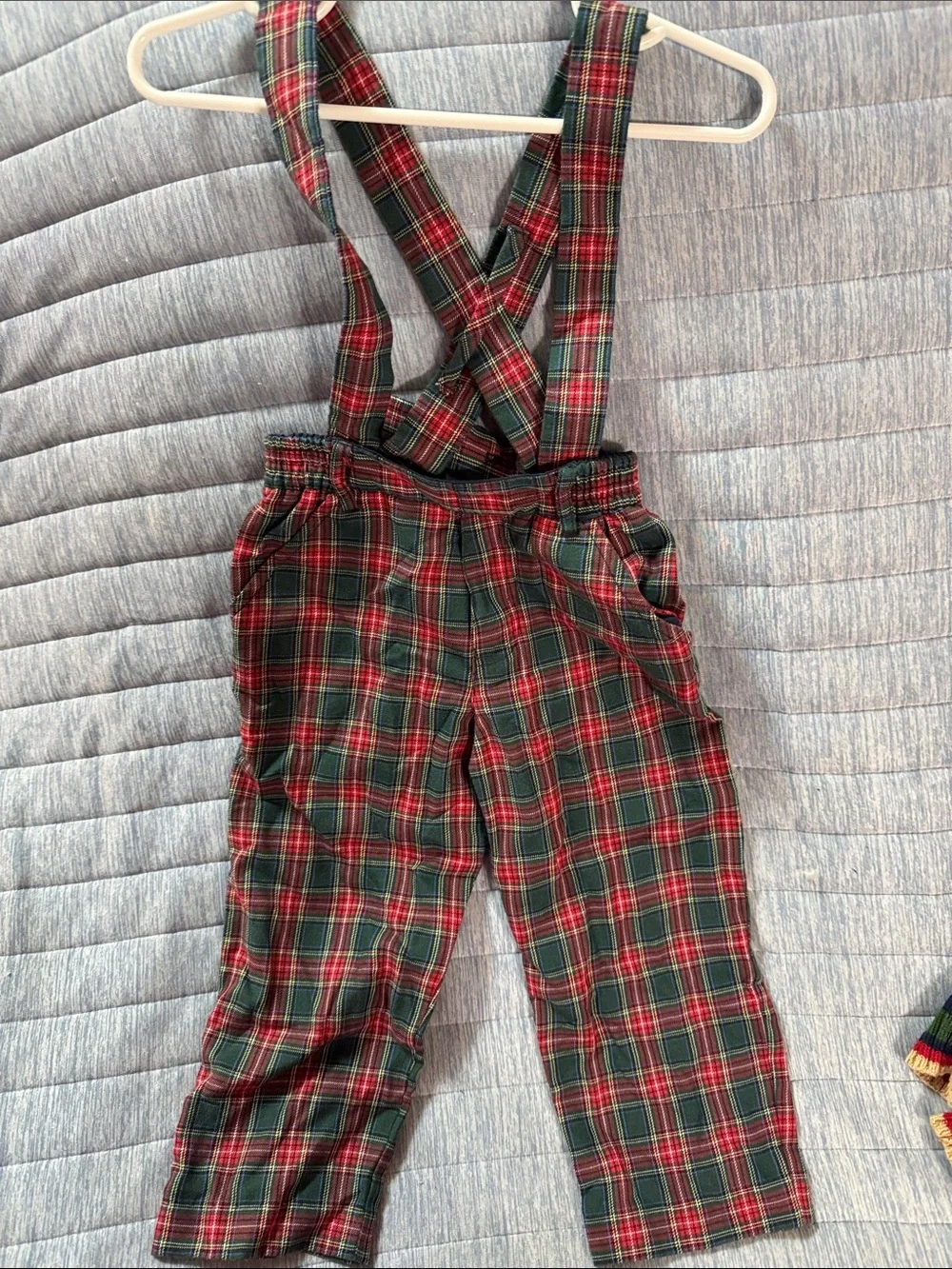 Florence Eiseman Red and Green Plaid Overalls